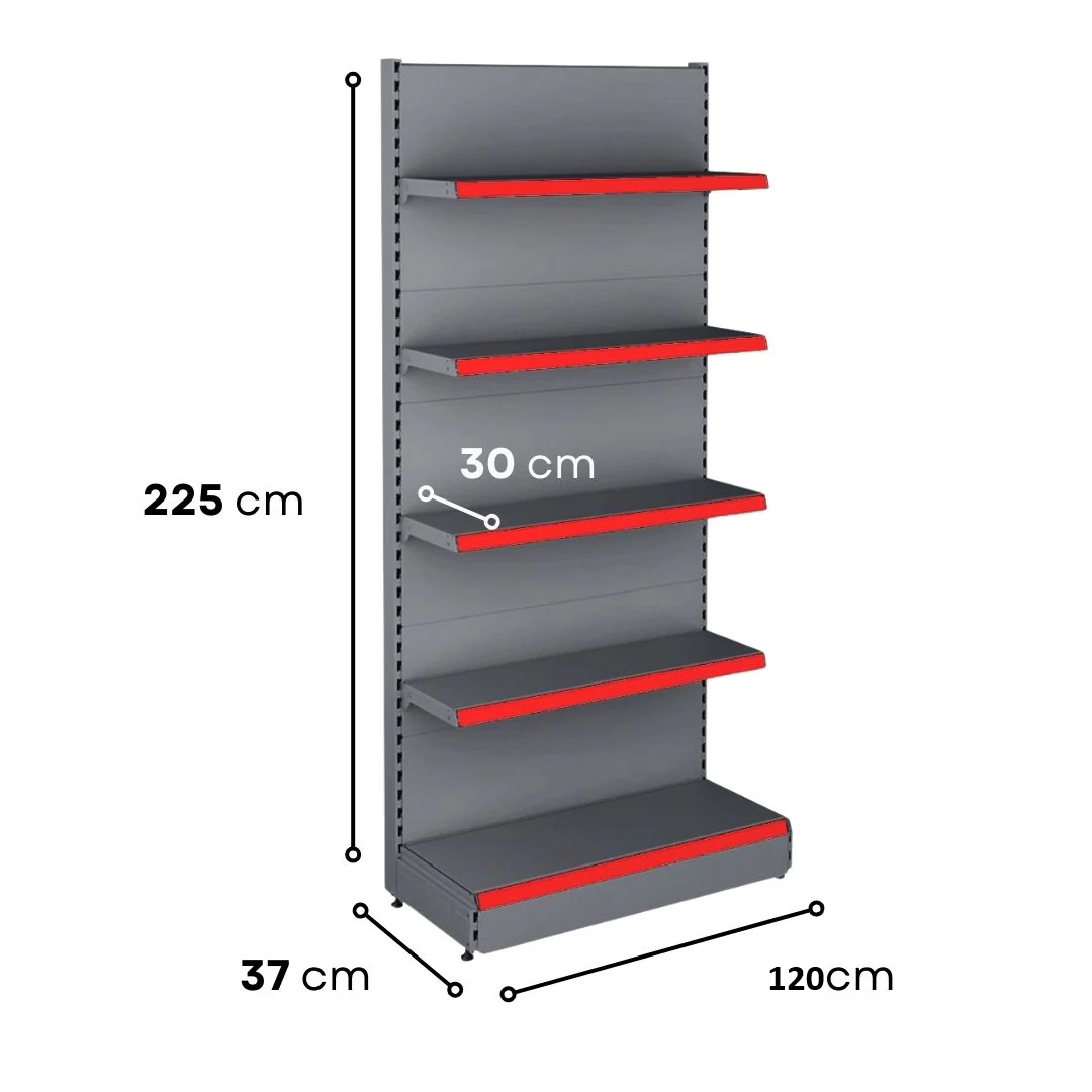 Professional Wall Unit B370 - 2250X370 (4X300) Shelving System