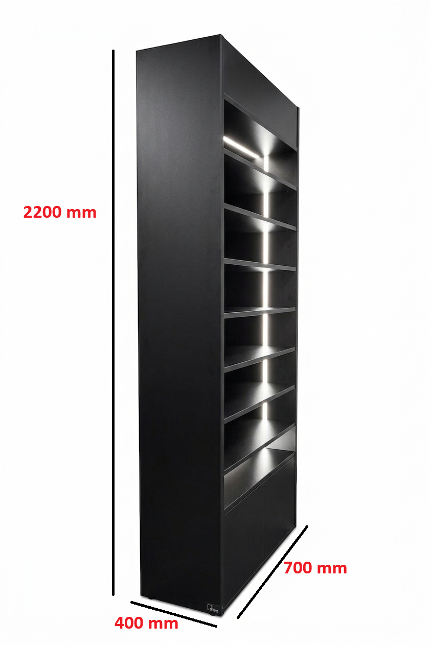 Display Cabinet with LED Light - 2200 x 700 x 400mm