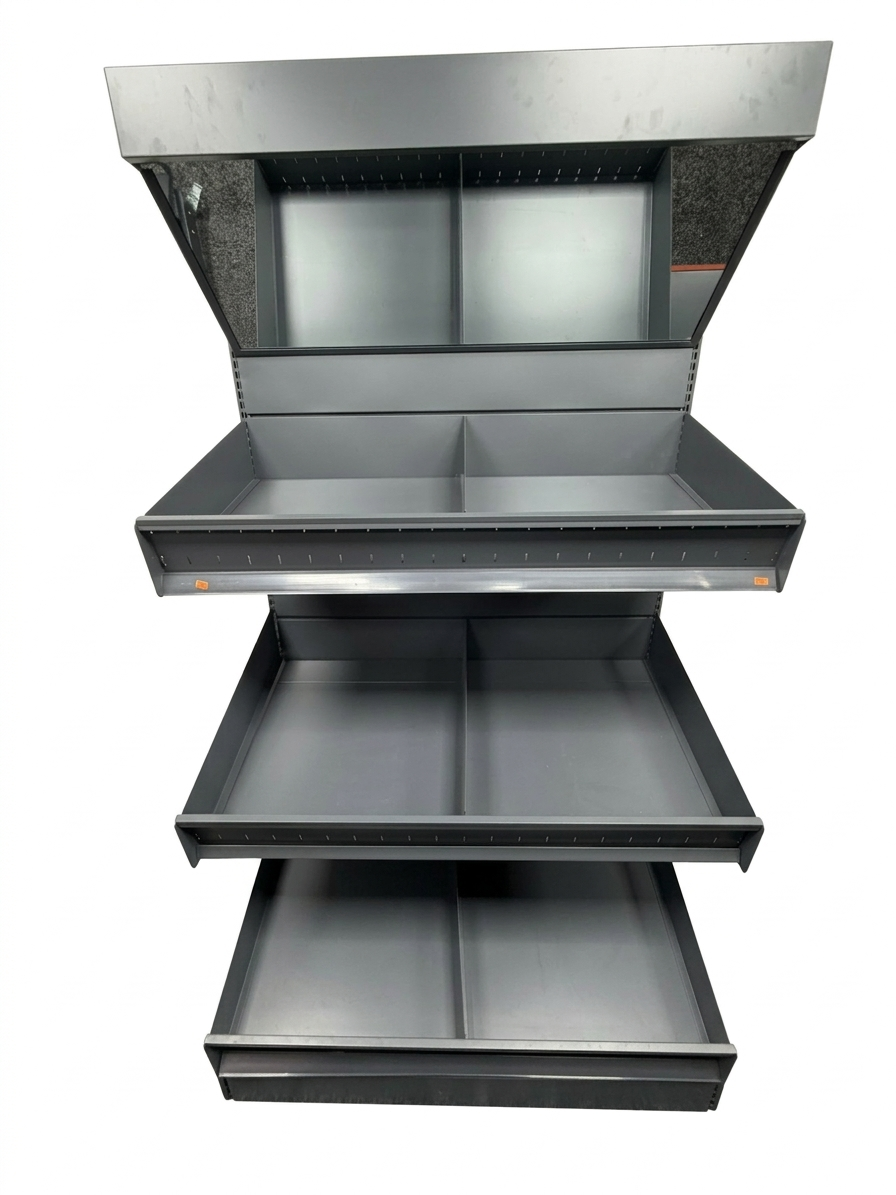 Fruit & Vegetable Wall Unit with Header and Mirror - 2200 x 1200 x 820mm