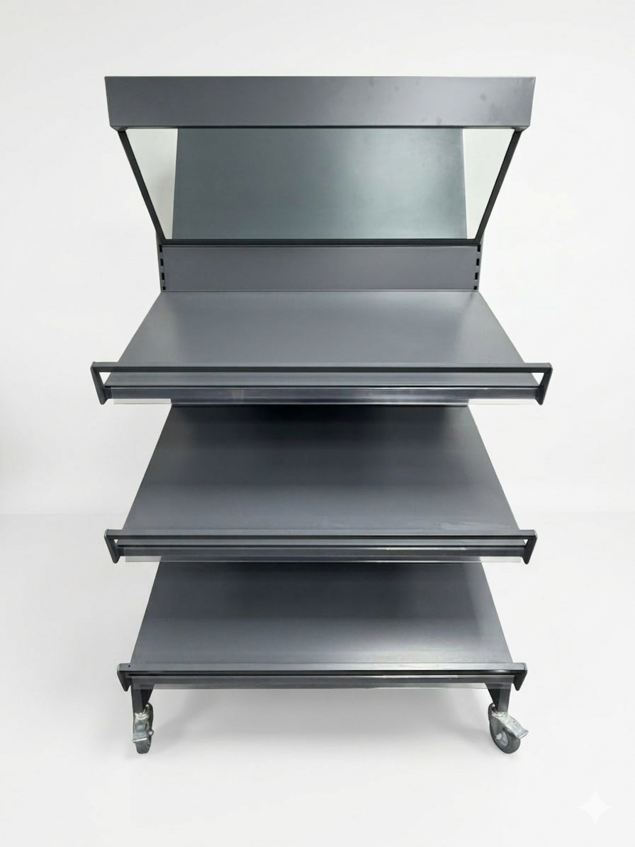 Fruit & Vegetable Wall Unit with Header and Mirror - 2050 x 1200 x 820mm