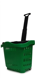Plastic Wheeled Shopping Trolley Basket - 50 Liter