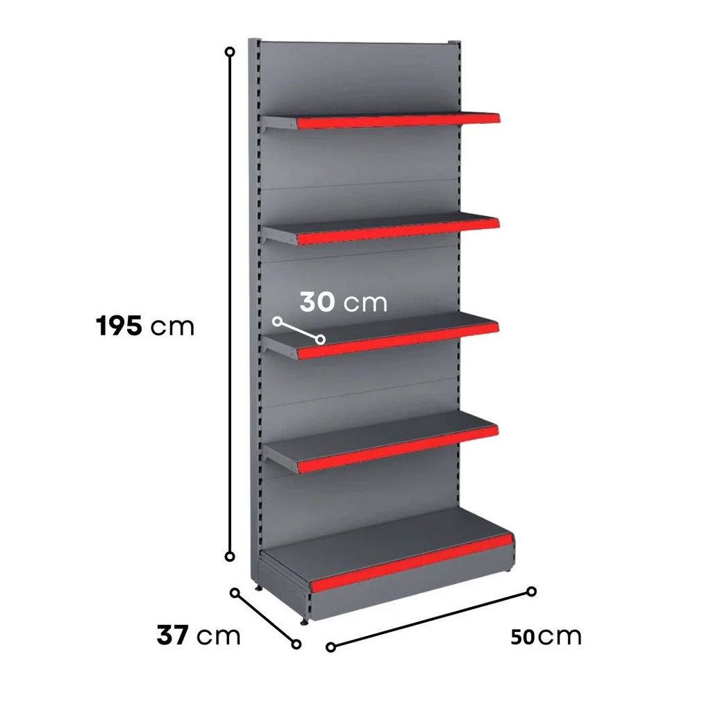 Professional Wall Unit B370 - 1950X370 (4X300) Shelving System