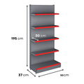 Professional Wall Unit B370 - 1950X370 (4X300) Shelving System