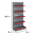 Professional Wall Unit B370 - 2250X370 (4X300) Shelving System