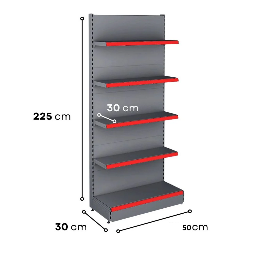 Professional Wall Unit B300 - 2250X300 (4X300) Shelving System