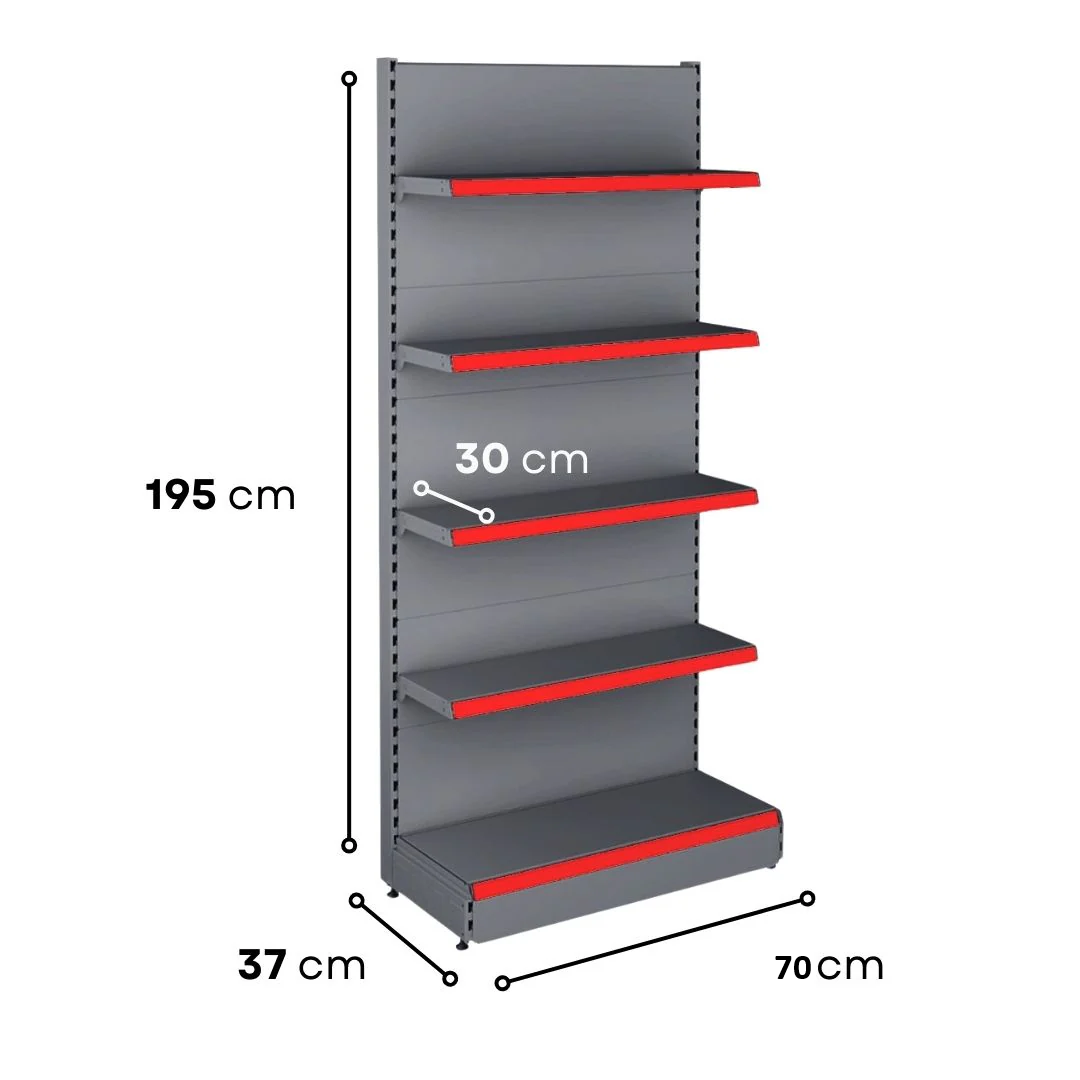 Professional Wall Unit B370 - 1950X370 (4X300) Shelving System