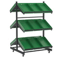 Double Sided Mobile Fruit and Vegetable Display Only Unit (3 Shelves)