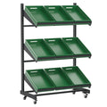 Single Sided Mobile Fruit and Vegetable Display Rack Only Unit (3 Shelves)