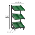 Single Sided Mobile Fruit and Vegetable Display Only Unit (2 Shelves)