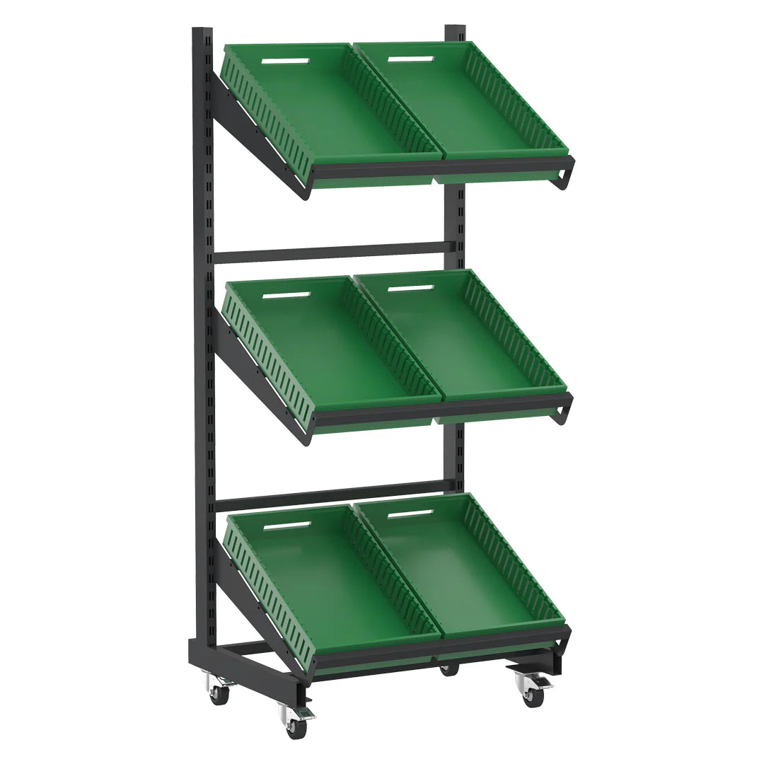 Single Sided Mobile Fruit and Vegetable Display Only Unit (2 Shelves)