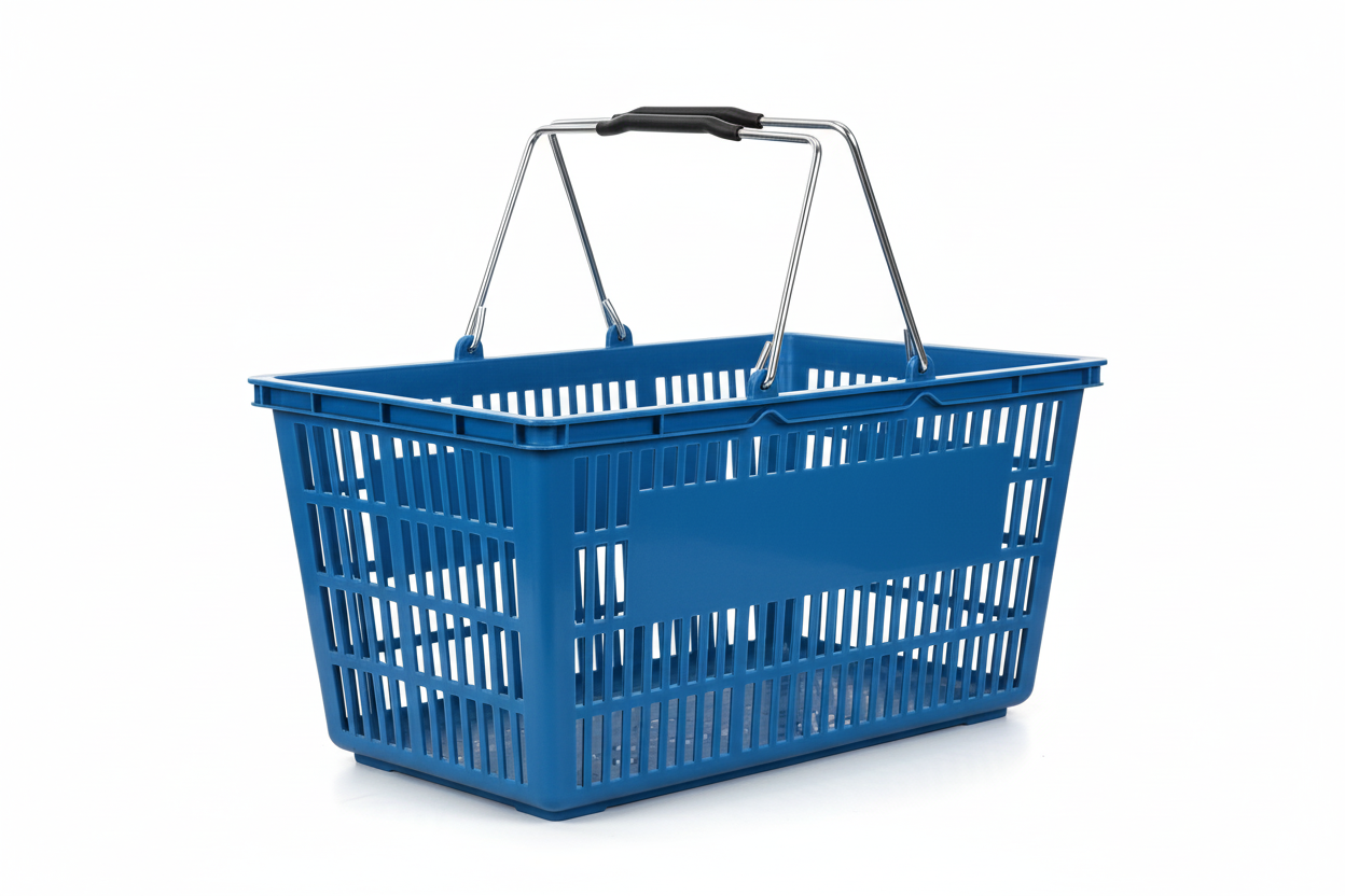 Shopping Baskets 28L Plastic Shopping Baskets with Handles