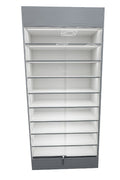 Display Cabinet with LED Light in Each Shelf - Grey - 2200 x 1000 x 400mm