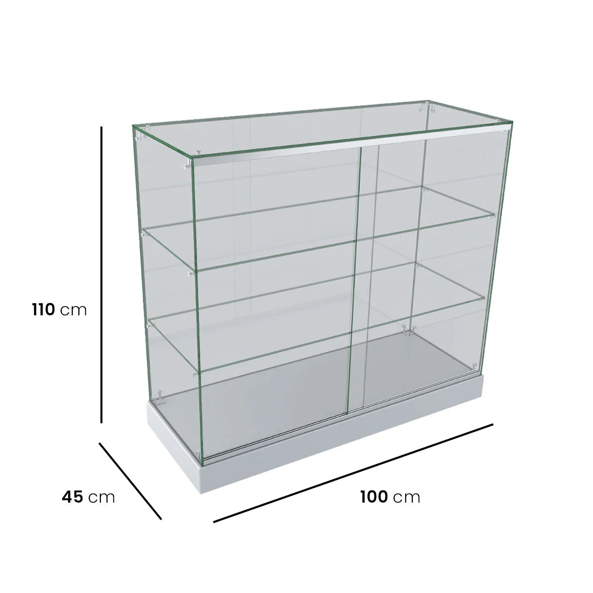 Glass Display Cabinet for Mobile and Retail Shop - White (100 cm)