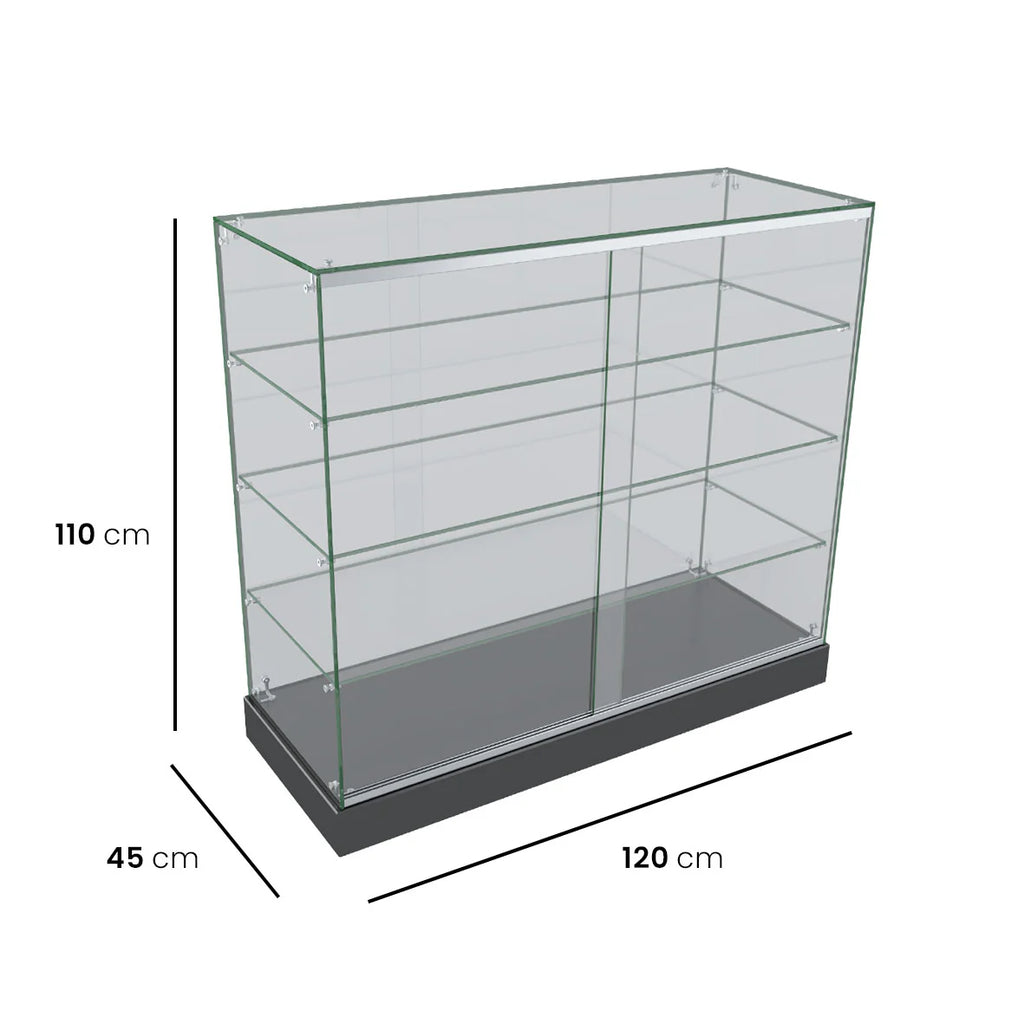 Glass Display Cabinet for Mobile and Retail Shop - Black (120 cm)