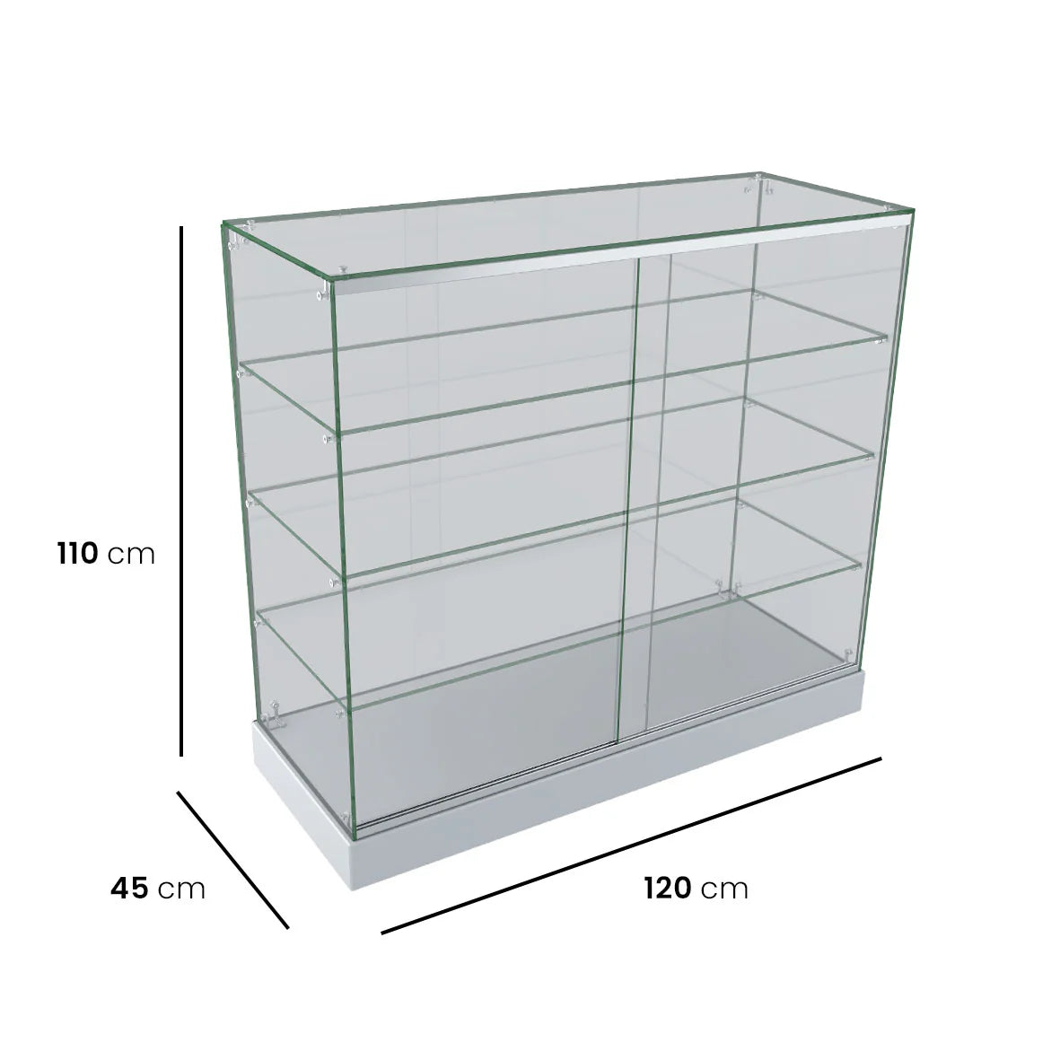 Glass Display Cabinet for Mobile and Retail Shop - White (120 cm)