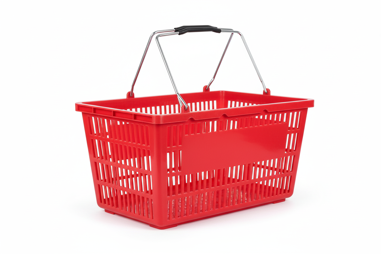 Shopping Baskets 28L Plastic Shopping Baskets with Handles