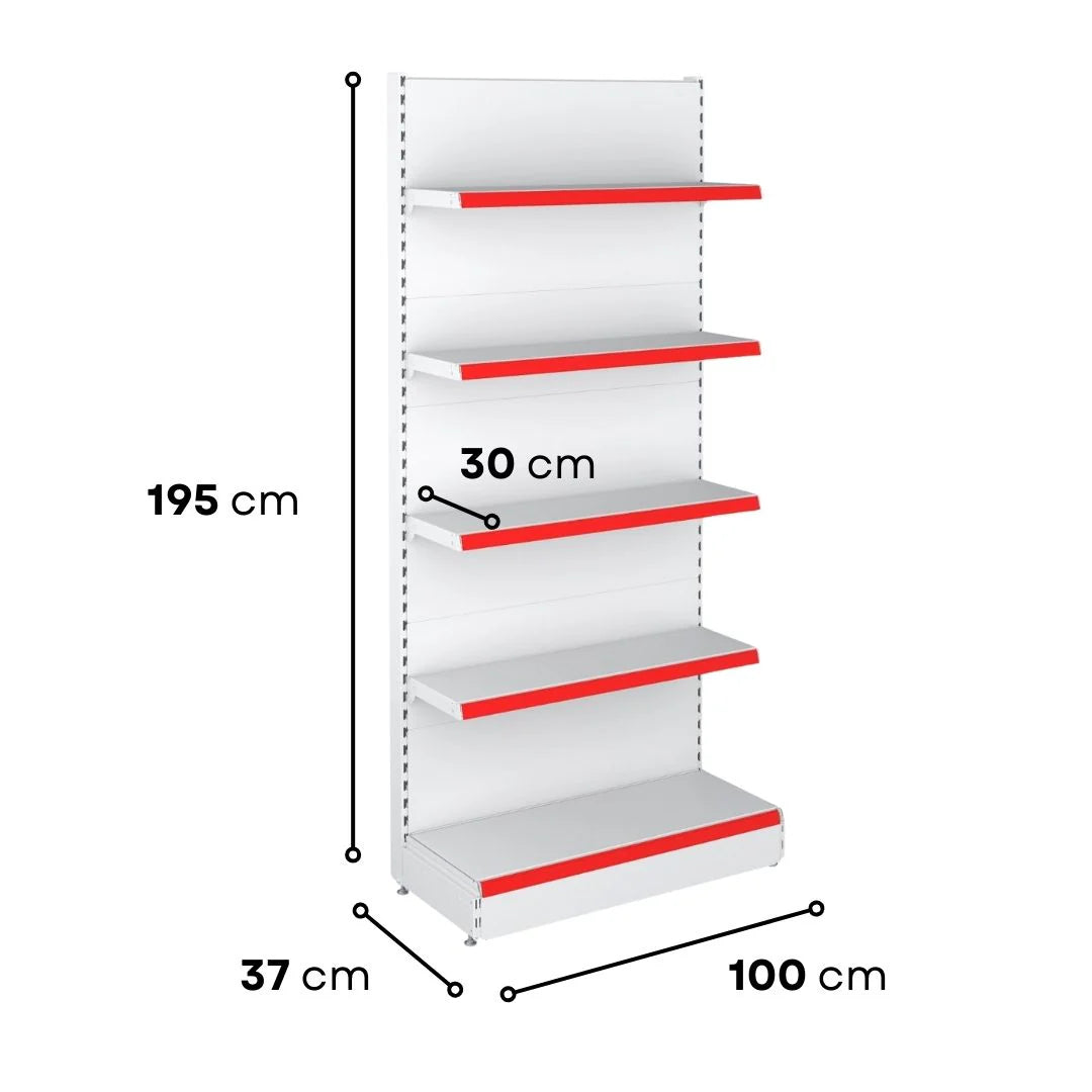 Professional Wall Unit B370 - 1950X370 (4X300) Shelving System